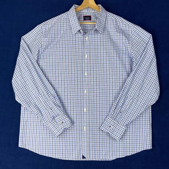 UNTUCKit Shirt Mens 2XL Blue Check Relaxed Fit Wrinkle Free Long Sleeve Offcie - Picture 2 of 9